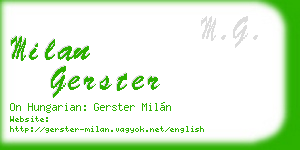 milan gerster business card